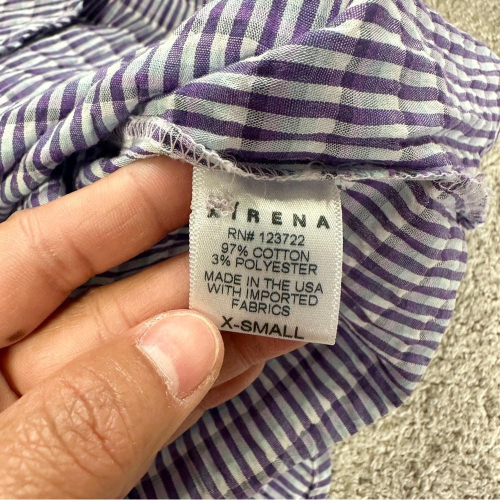 XiRENA Women’s Dawson Crinkled Button Down Shirt Longsleeve in Plaid Purple XS - Picture 11 of 14